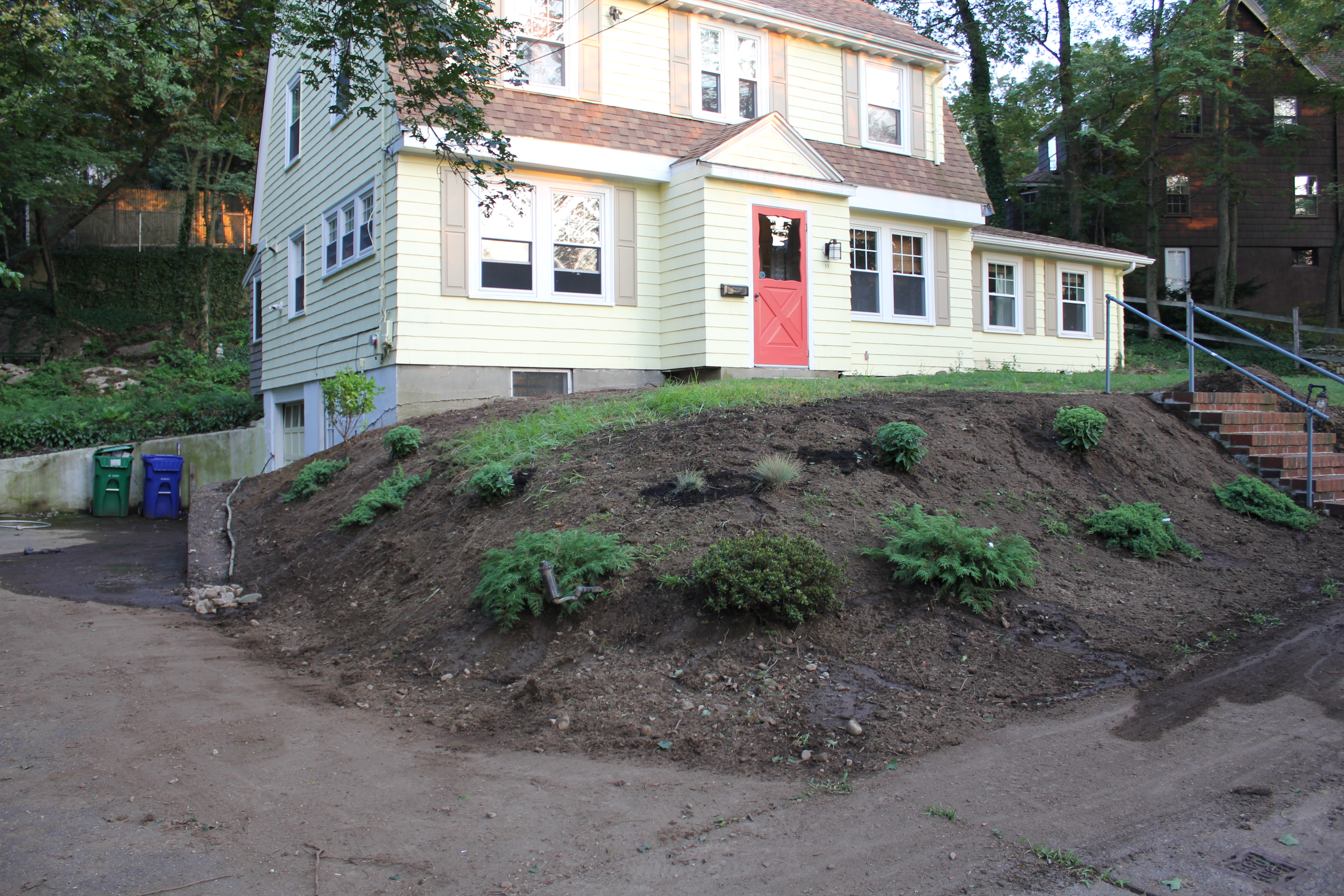 Down Sloping Front Yard Landscaping